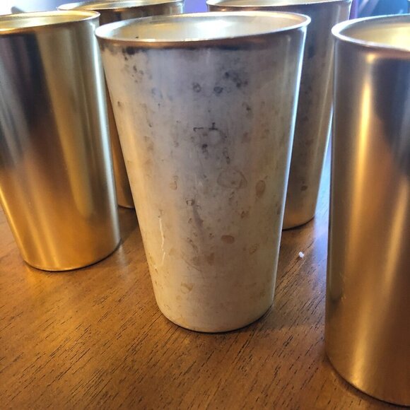 Vintage Retro Set of 6 gold BASCAL aluminum cups - Picture 5 of 5